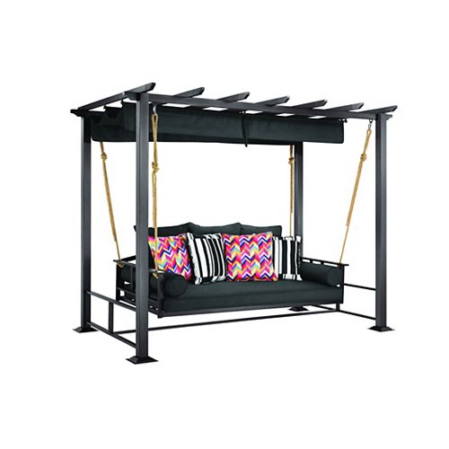 Pacific Landing Steel/Aluminum Swing with Flat Canopy