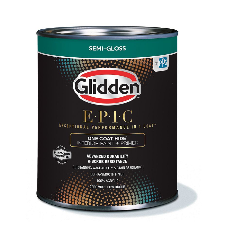 Glidden EPIC One Coat Hide Interior Paint + Primer Semi