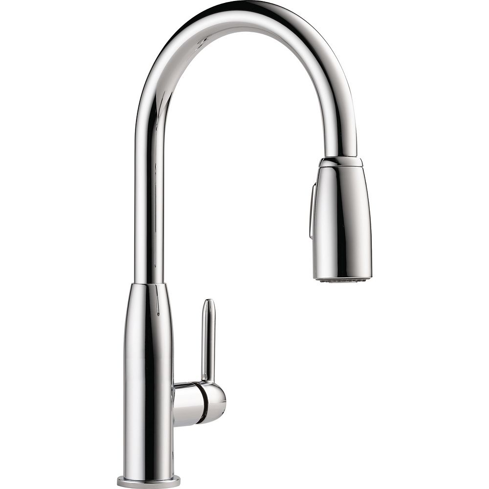 Peerless Single Handle Pull Down Sprayer Kitchen Faucet In Chrome The Home Depot Canada