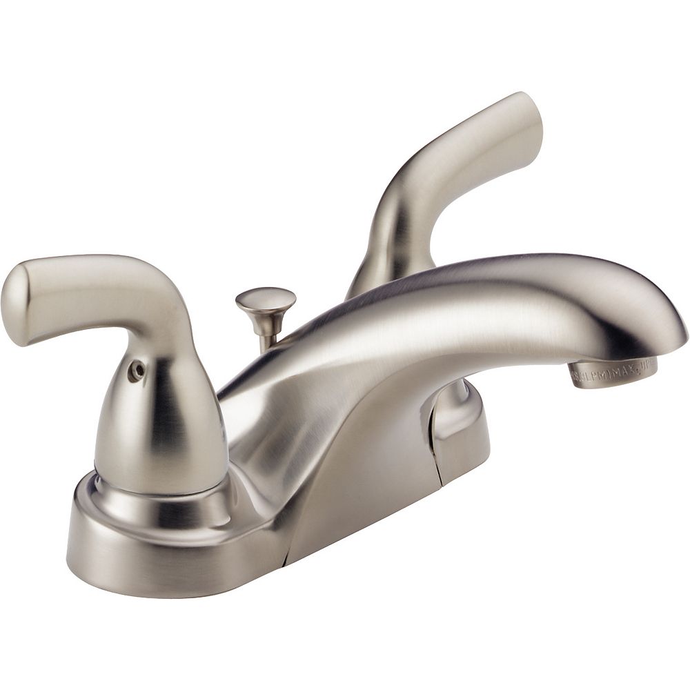 Peerless Two Handle Lavatory Faucet in Brushed Nickel | The Home Depot