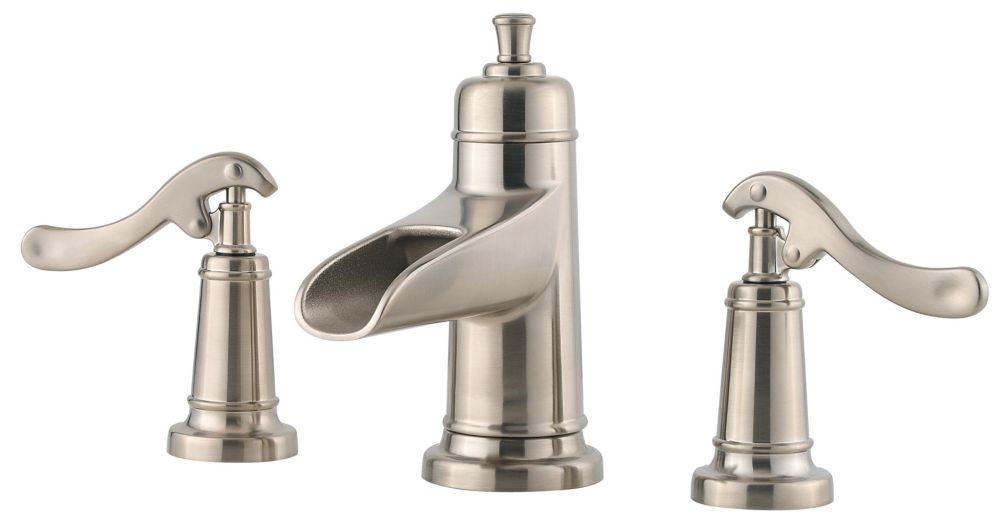 PFISTER Ashfield Waschtisch-Armatur Mit 2 Griffen, 20,3cm Auslauf – Gebürstetes Nickel, Wasserfallartiger Strahl