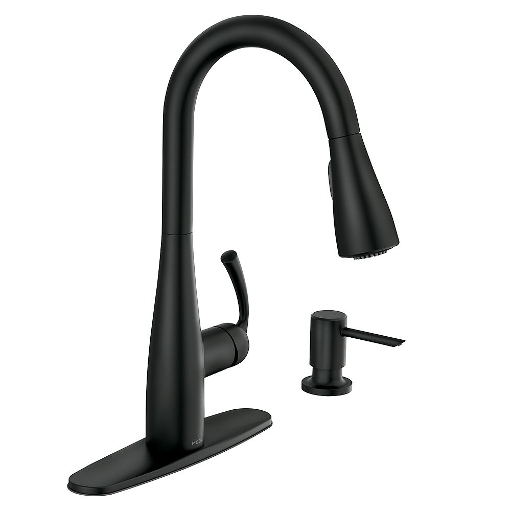 Moen Essie Single Handle Pull Down Sprayer Kitchen Faucet With Reflex And Power Clean In M The Home Depot Canada