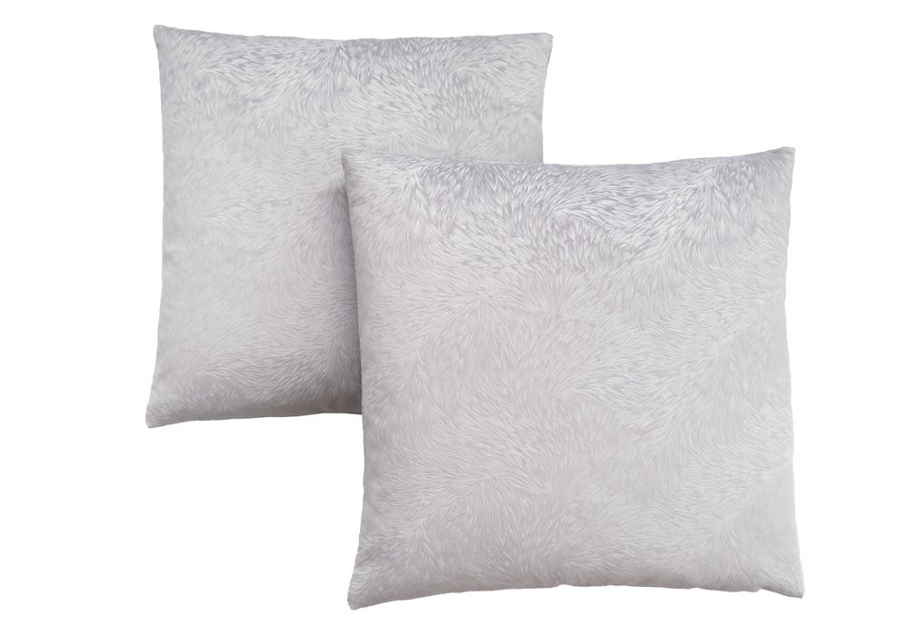 Monarch Specialties Pillow 18inch X 18inch Light Grey Feathered