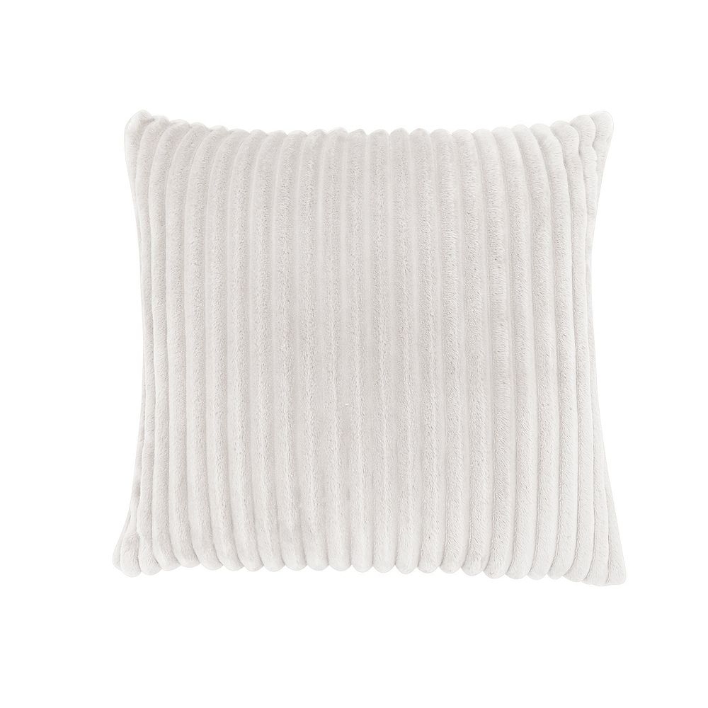 Monarch Specialties 18inch x 18inch Ivory Ultra Soft Ribbed Style