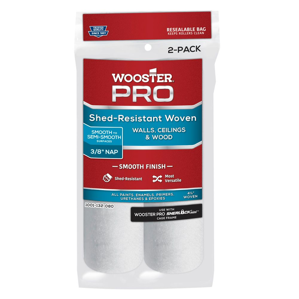 41/2 in. x 3/8 in. (115mm x 10mm) Wooster Pro Woven Mini Roller Cover