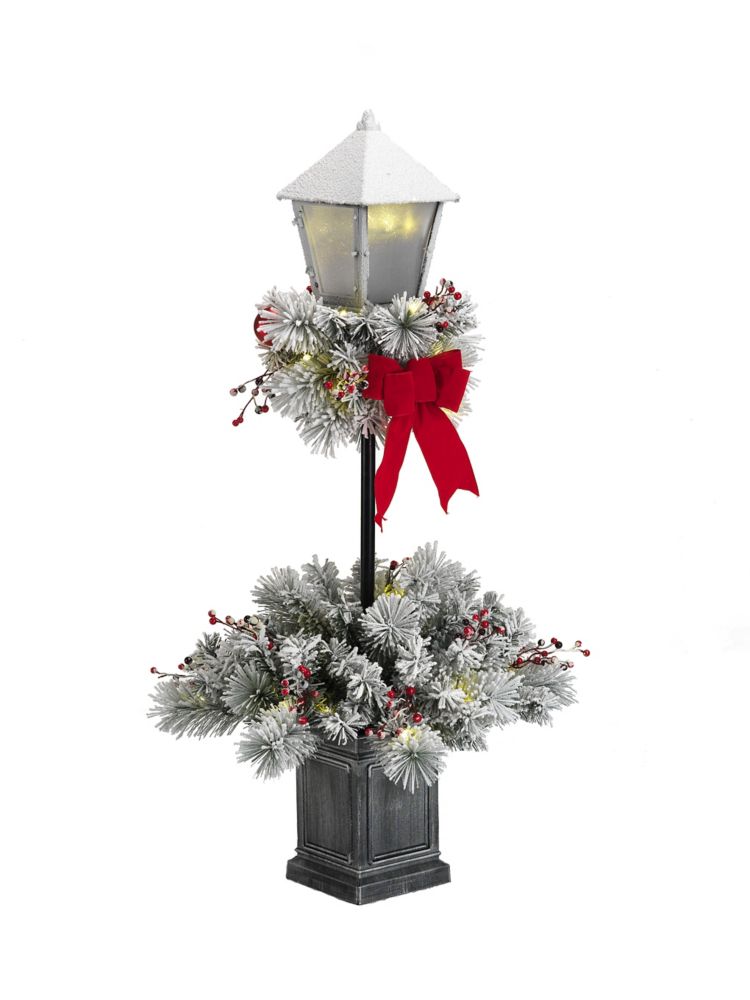 Home Accents 4 ft. 50 Warm White LED-Lit Lamp Post Christmas Tree | The