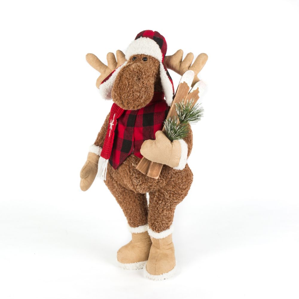 Home Accents 24 Inch Plush Moose Christmas Decoration The Home Depot   P 1001133613 