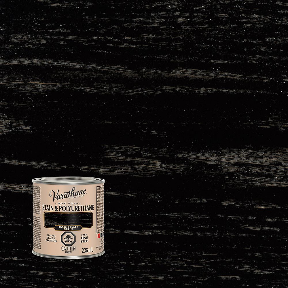 Varathane Stain Poly One Step Oil Based Stain Polyurethane In Satin Classic Black 236 The Home Depot Canada