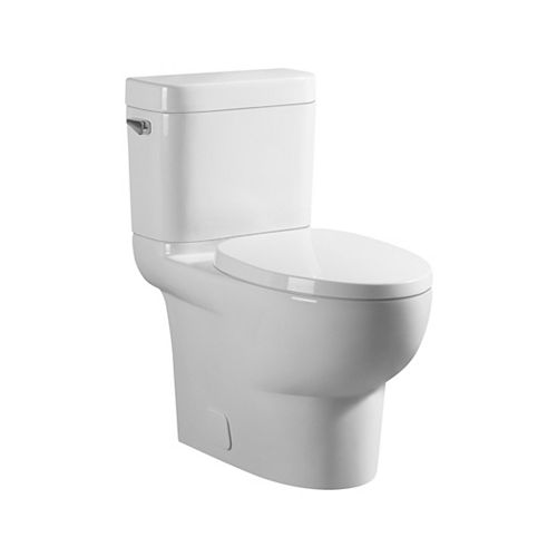 All-in-One 4.8 LPF High Efficiency Elongated  2-Piece Toilet with Concealed Trapway in White