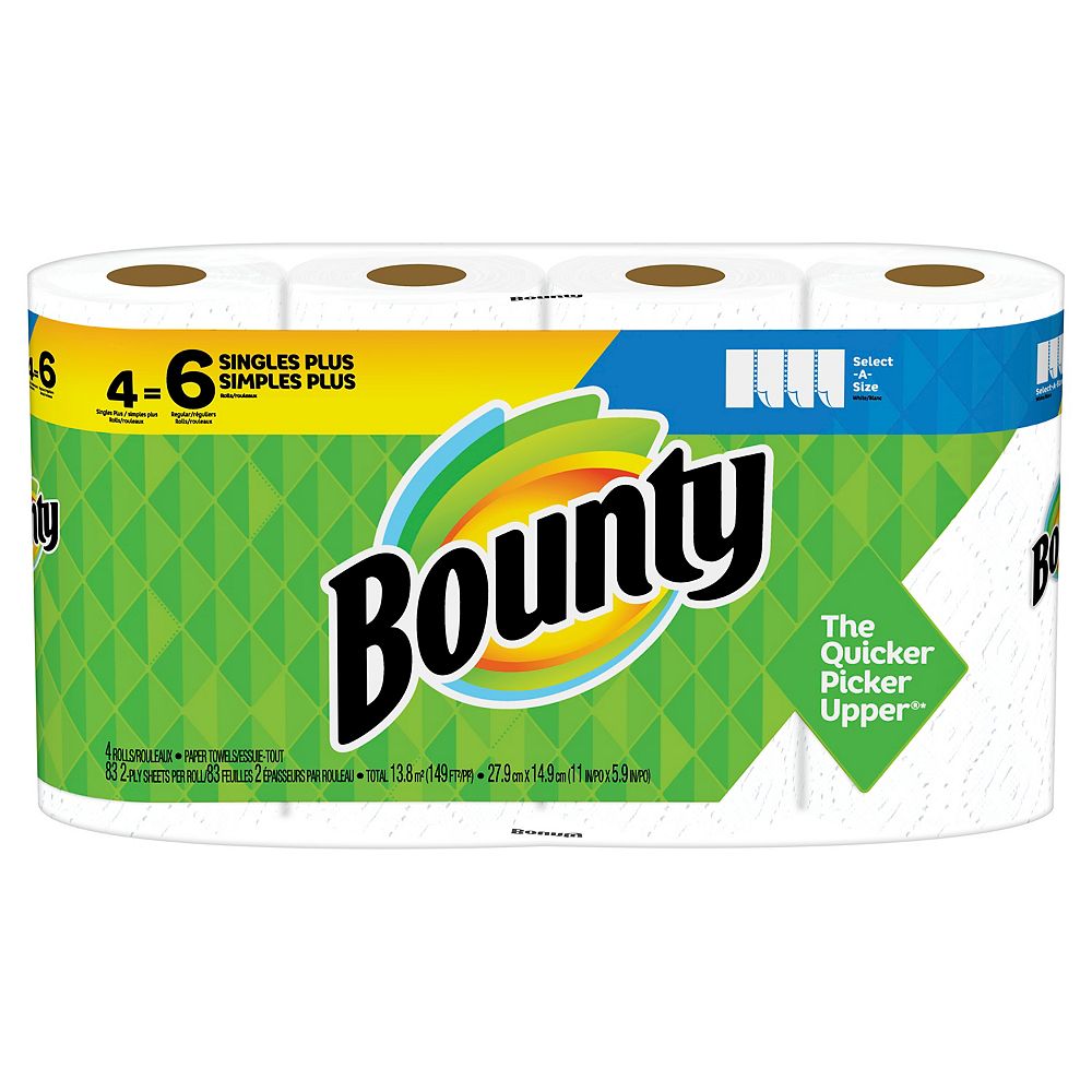 Bounty Bounty Select White A-Size Paper Towels 4 Single Plus Rolls = 6