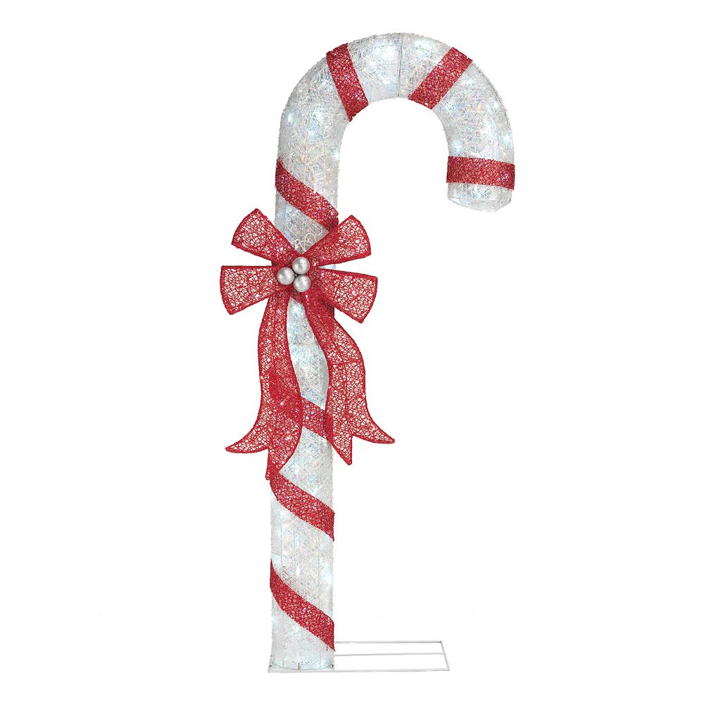 Home Accents 72-inch Cool White LED-Lit Candy Cane Christmas Decoration ...