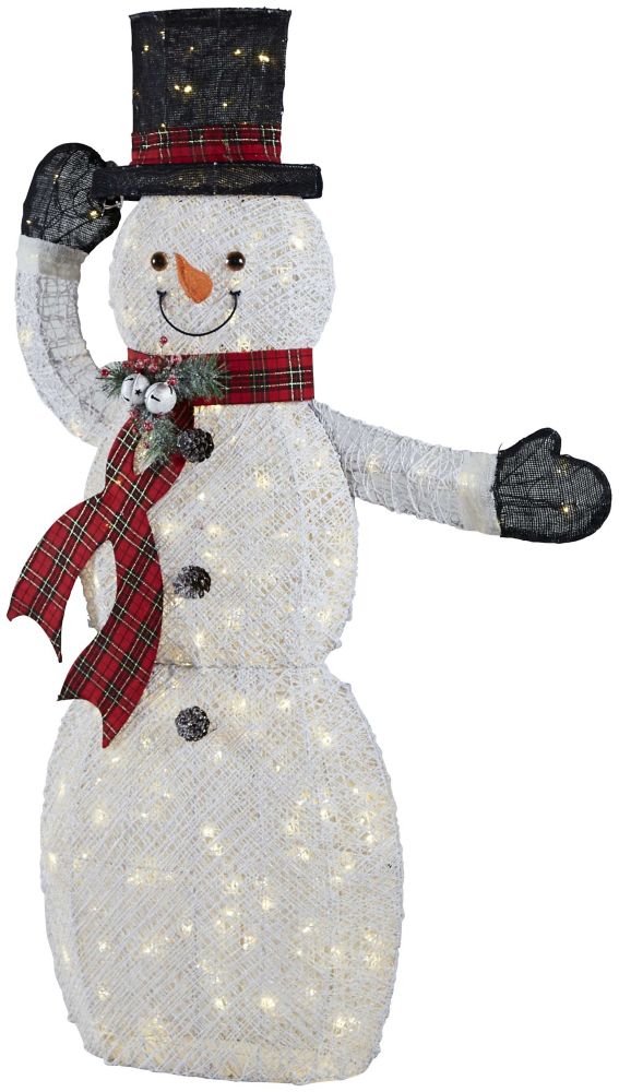 Home Accents Holiday 60inch Cool White LEDLit Snowman Animated Hat
