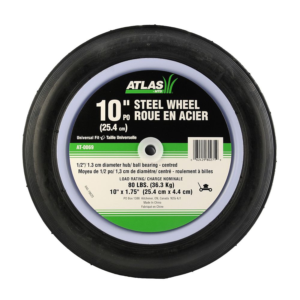 Atlas 10inch x 1.75inch Steel Lawn Mower Replacement Wheel with