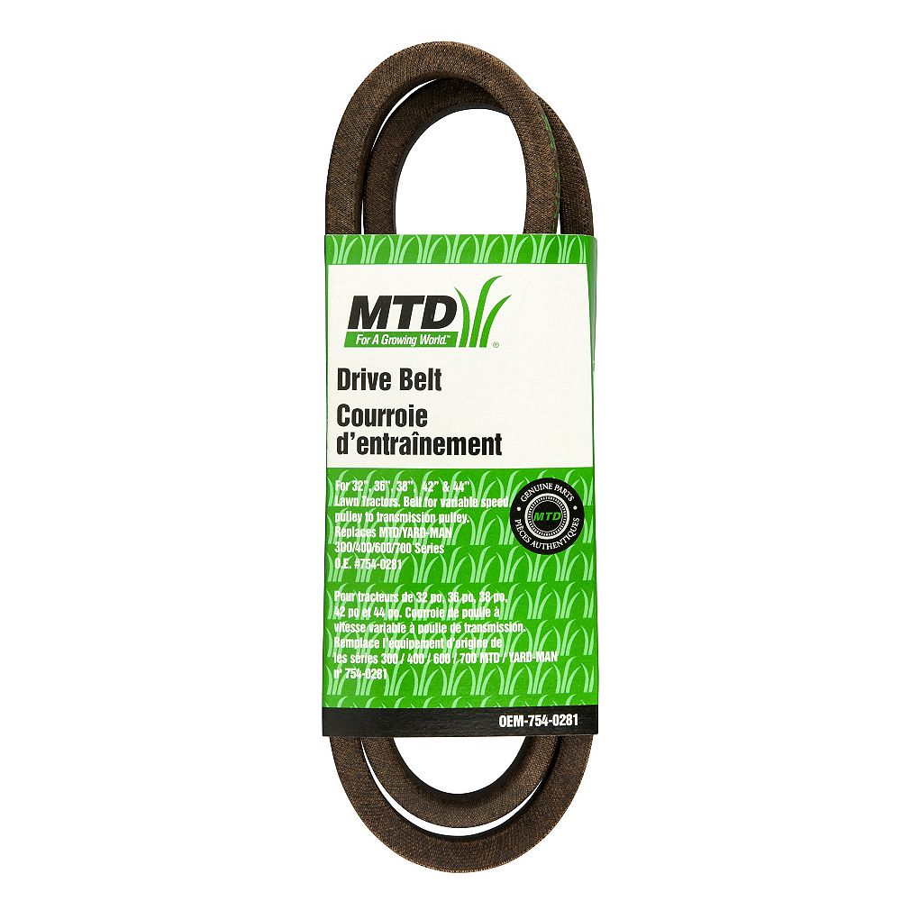 Mtd Genuine Factory Parts Lawn Tractor Transmission Replacement Drive Belt 1996 And Prior The Home Depot Canada