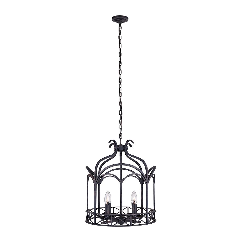 CWI Lighting Sequoia 16 inch 4 Light Chandelier with Brownish Black Finish The Home Depot Canada