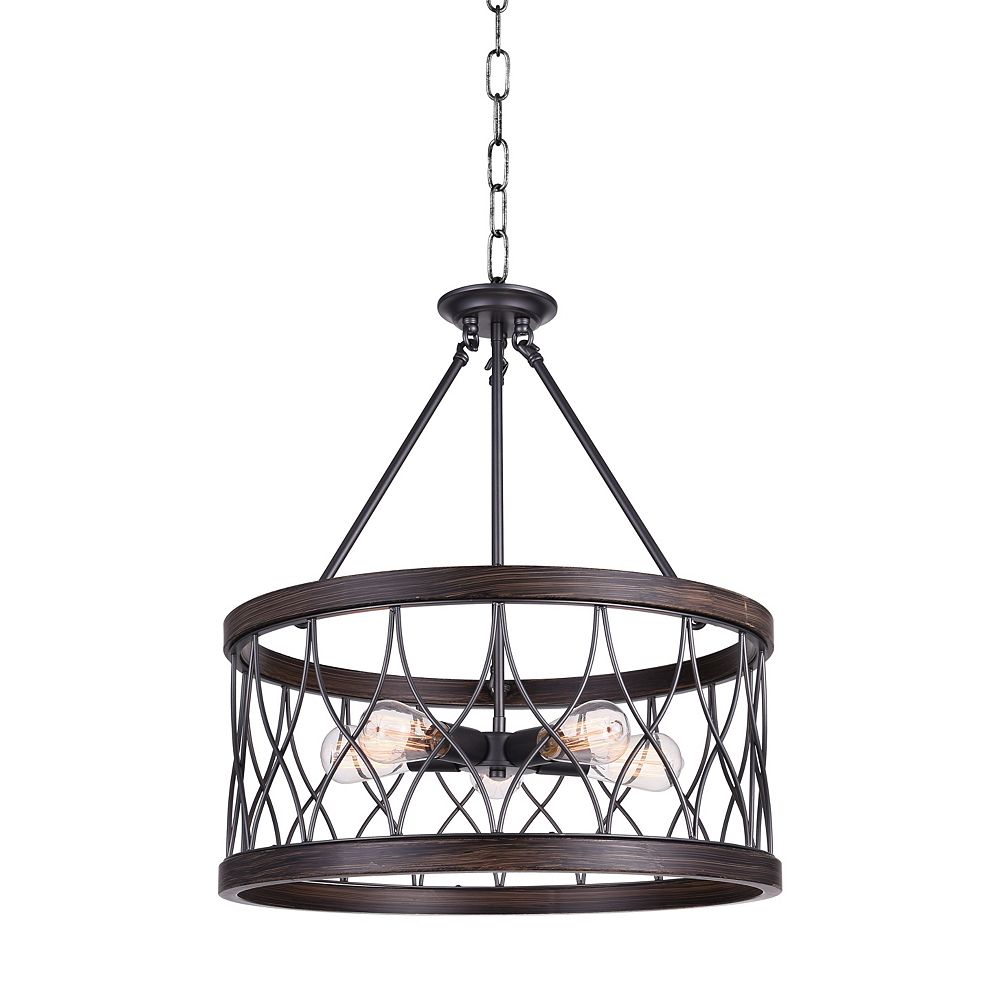 CWI Lighting Amazon 23-inch 5 Light Chandelier with Gun Metal Finish | The Home Depot Canada