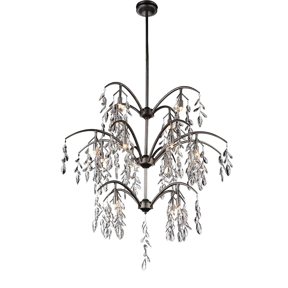 CWI Lighting Napan 36 inch 16 Light Chandelier with Silver Mist Finish ...
