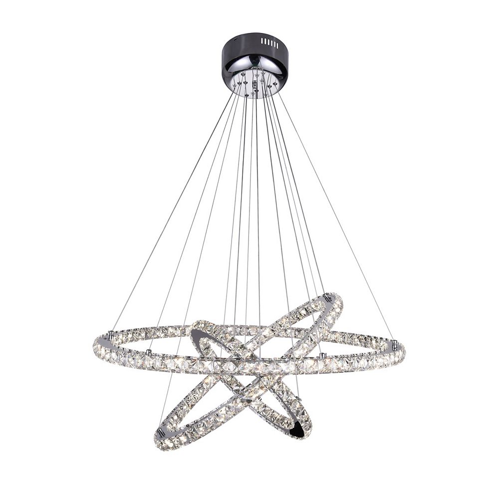 CWI Lighting Ring 32 inch LED Chandelier with Chrome Finish The Home