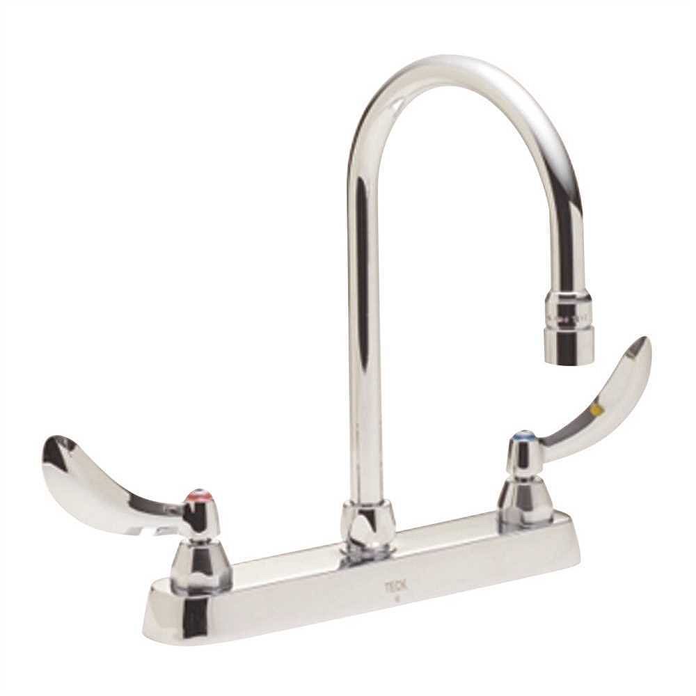 Delta Lead-Free Deck-Mounted Kitchen Faucet With Gooseneck ...