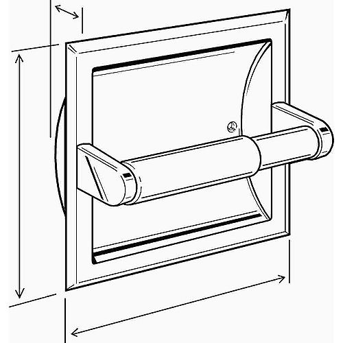 Toilet Paper Holder And Roller, Recessed