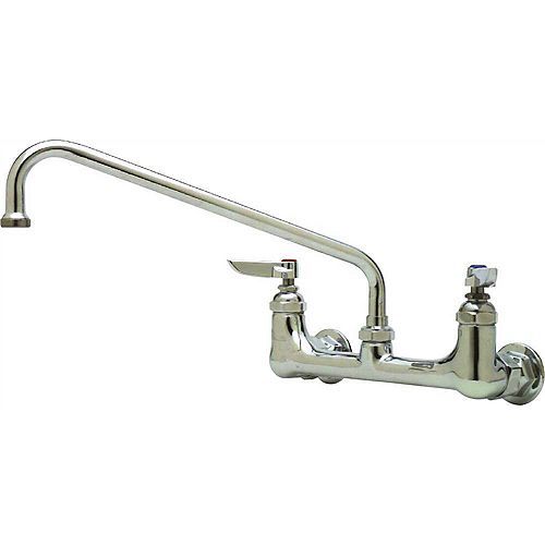 Wall-Mounted Faucet With Lever Handles, 1/2 inch Fip Connections, Chrome