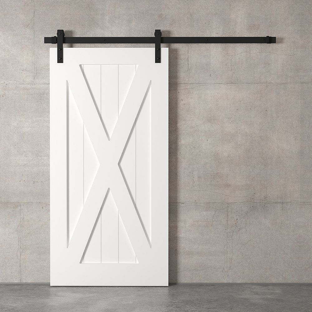 URBAN WOODCRAFT The X Barn Door By (White) The Home Depot Canada