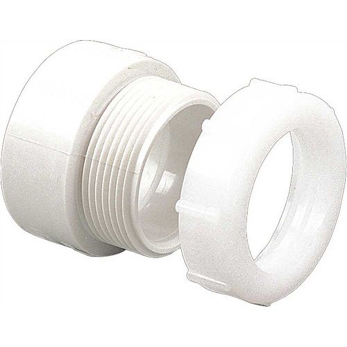 Nibco 1-1/2 in. x 1-1/4 in. PVC DWV Hub x Slip-Joint Trap Adapter