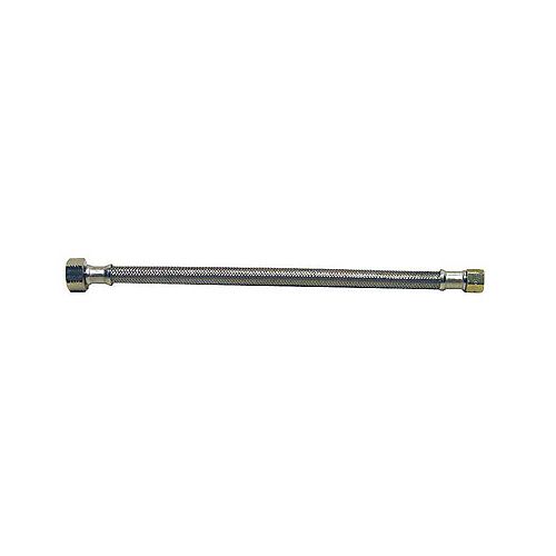 Faucet Connector Supply Line, 16-inch, 3/8-inch Female Compression X 1/2-inch Fip