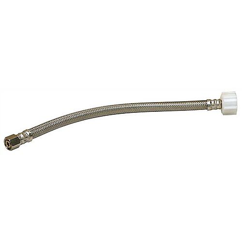 Toilet Tank Connector, 3/8 inch Female Compression Thread X 7/8 inch Female Ballcock Thread, 12 inch