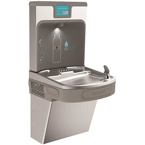 Enhanced EZH2O Bottle Filling Station and Drinking Fountain in Stainless Steel, Filtered 8 GPH