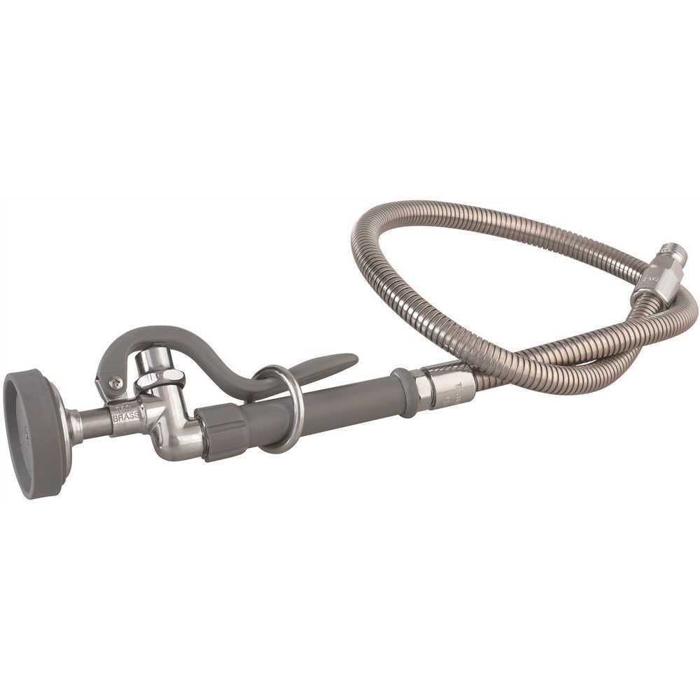 T&S Brass Vorspülarmatur – Verchromt, Flexibler Schlauch, 20,3 Cm Armatur, Für Gewerbliche Küchen