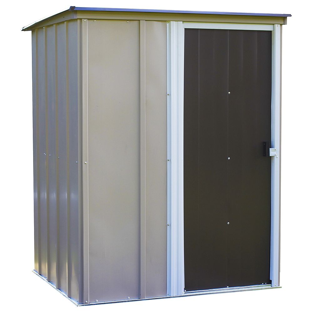 Arrow Brentwood 5 ft. x 4 ft. Pent Roof Steel Storage Shed in Emery ...