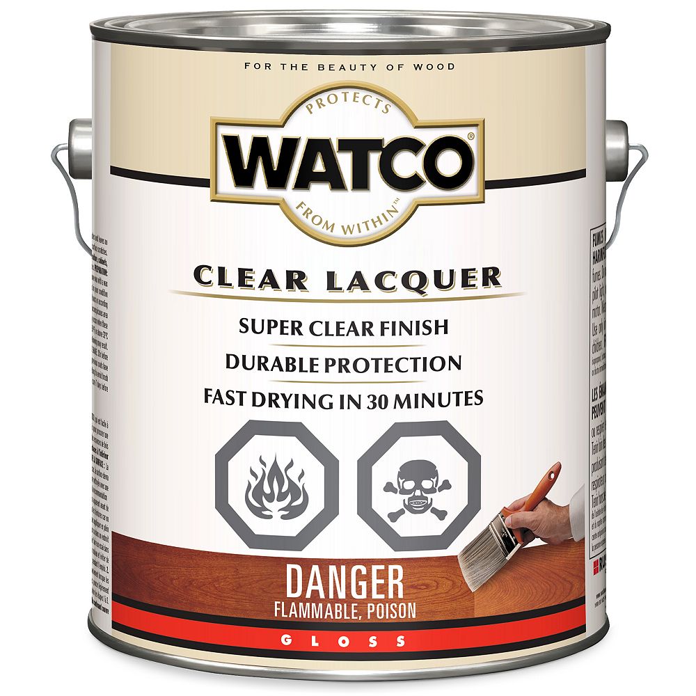 Watco Crystal Clear Lacquer For Interior Wood Oil Based In Gloss 3 78 L The Home Depot Canada