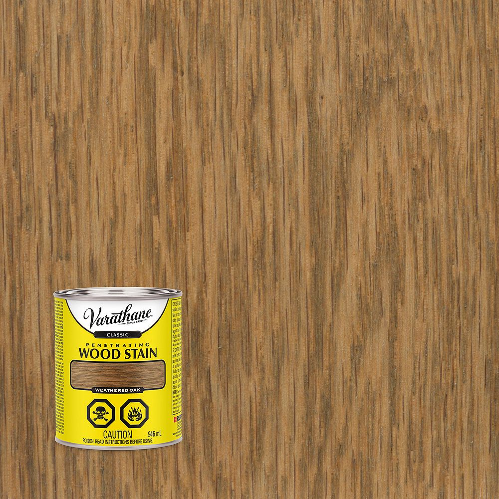 Varathane Classic Penetrating Oil Based Wood Stain In Weathered Oak 946 Ml The Home Depot Canada