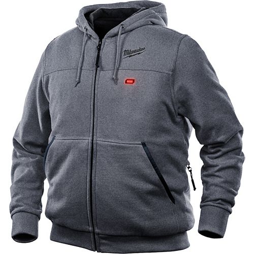 Men's M12 12V Lithium-Ion Cordless Gray Heated Hoodie Kit (Jacket Only)