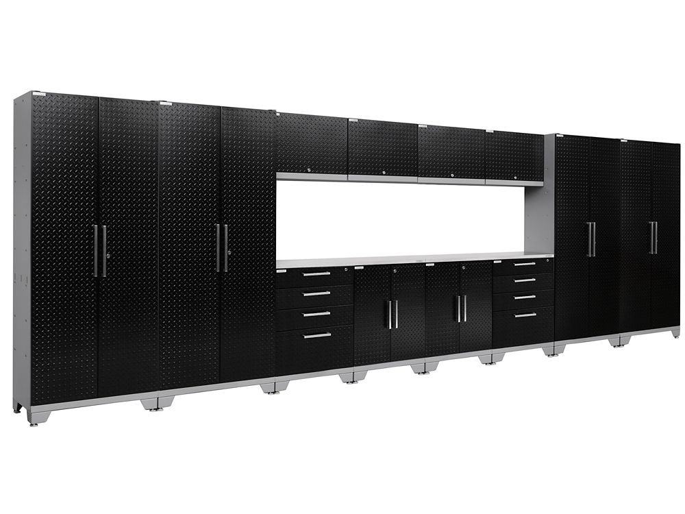 NewAge Performance 2.0 Diamond Plate Black Garage Set (14Piece