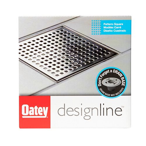 Designline 4 in. x 4 in. Stainless Steel Square Shower Drain with Square Pattern Drain Cover