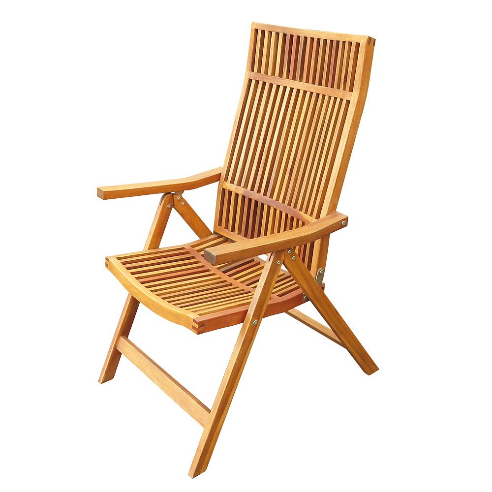Stockholm 5 Position Folding Deck Chair The Home Depot Canada Stockholm 5 Position Folding Deck Chair, Outdoor Wood Chairs Canada