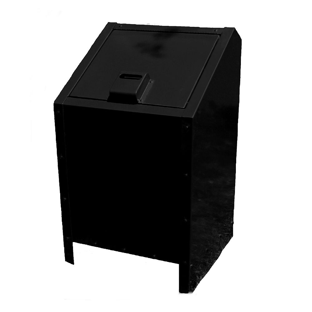 Paris 34 Gal. Metal Animal Proof Trash Can in Black The Home Depot Canada