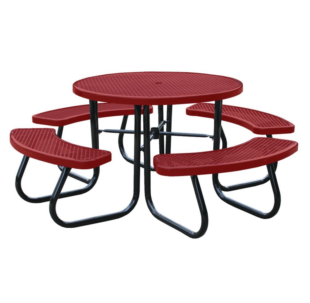 Paris 46 Inch Red Picnic Table With Built In Umbrella Support The   P 1001155402 