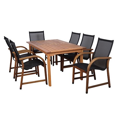 Bahamas Eucalyptus Wood 7-Piece Rectangular Patio Dining Set