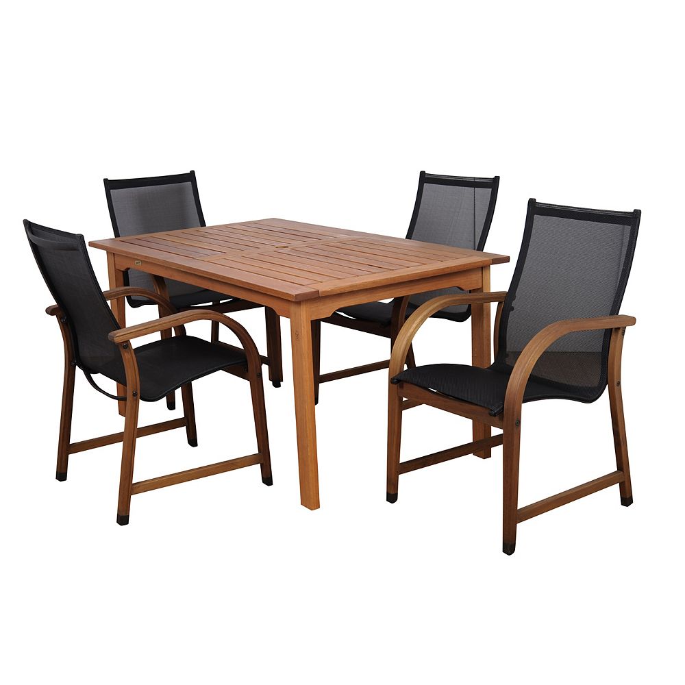 Amazonia Bahamas Eucalyptus Wood 5Piece Rectangular Patio Dining Set