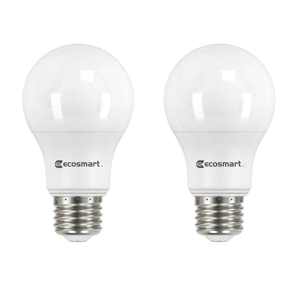 Ecosmart 60W Equivalent Soft White (2700K) A19 LED Light Bulb (2-Pack