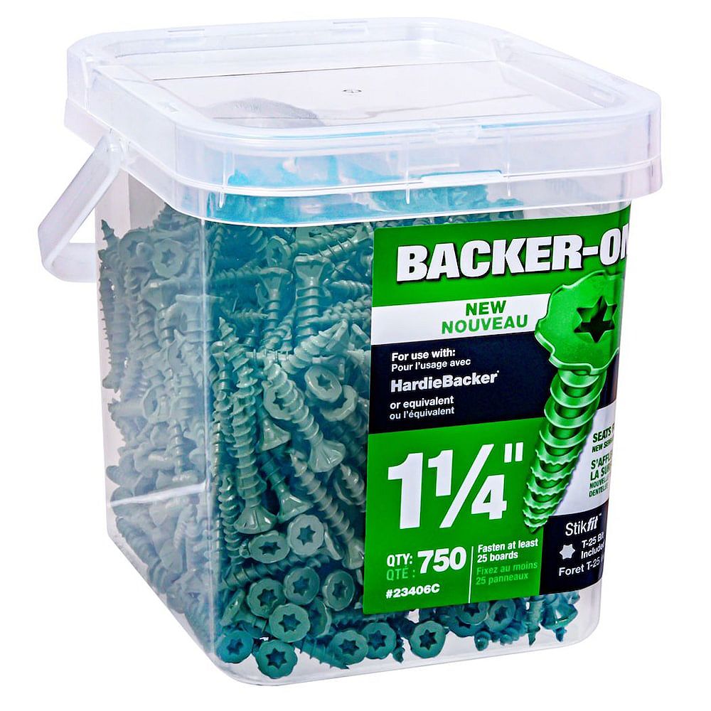 BackerOn 11/4inch BackerOn Serrated Head Star Drive Cement Board