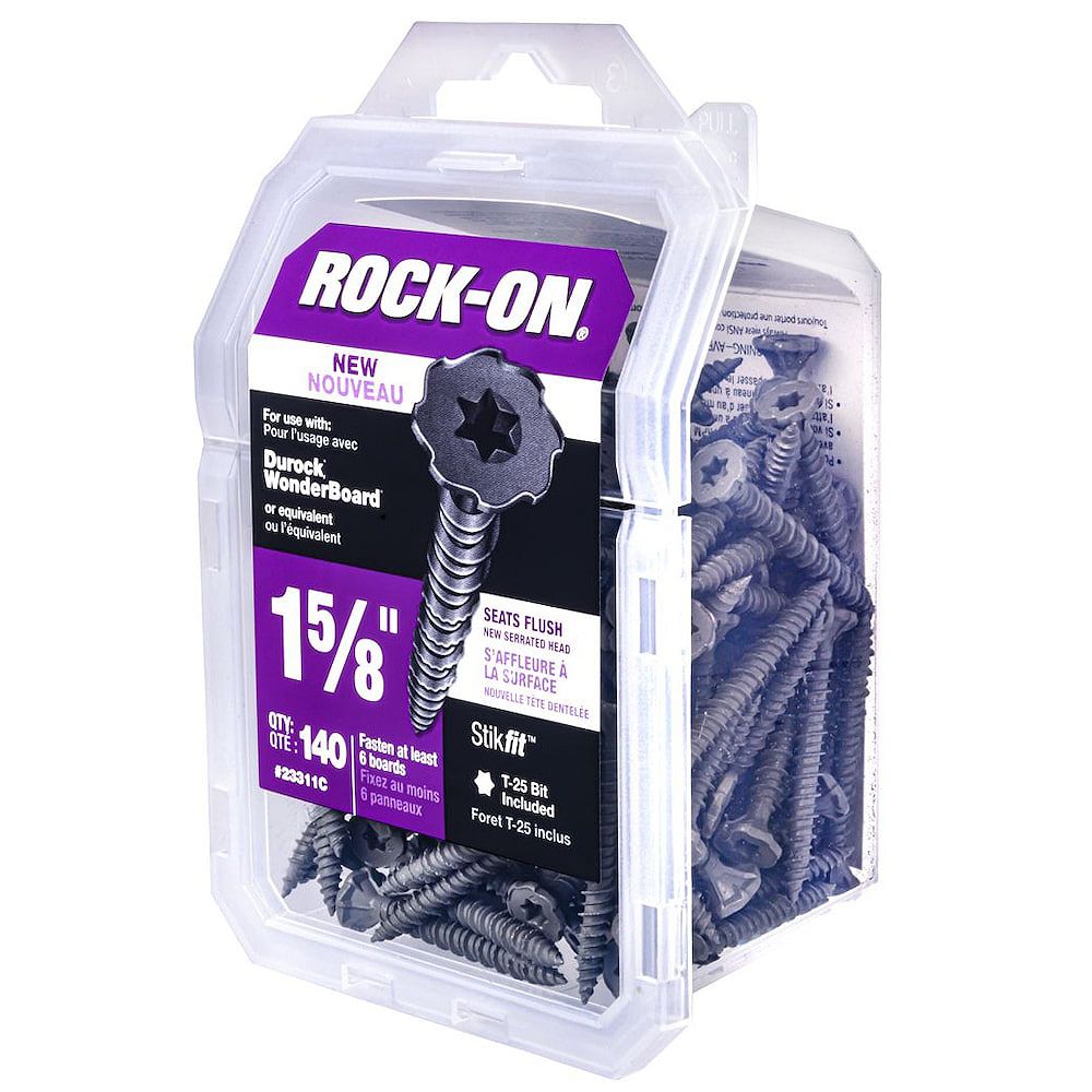 ROCKON 15/8inch Serrated Head Star Drive Cement Board Screw, 140pcs