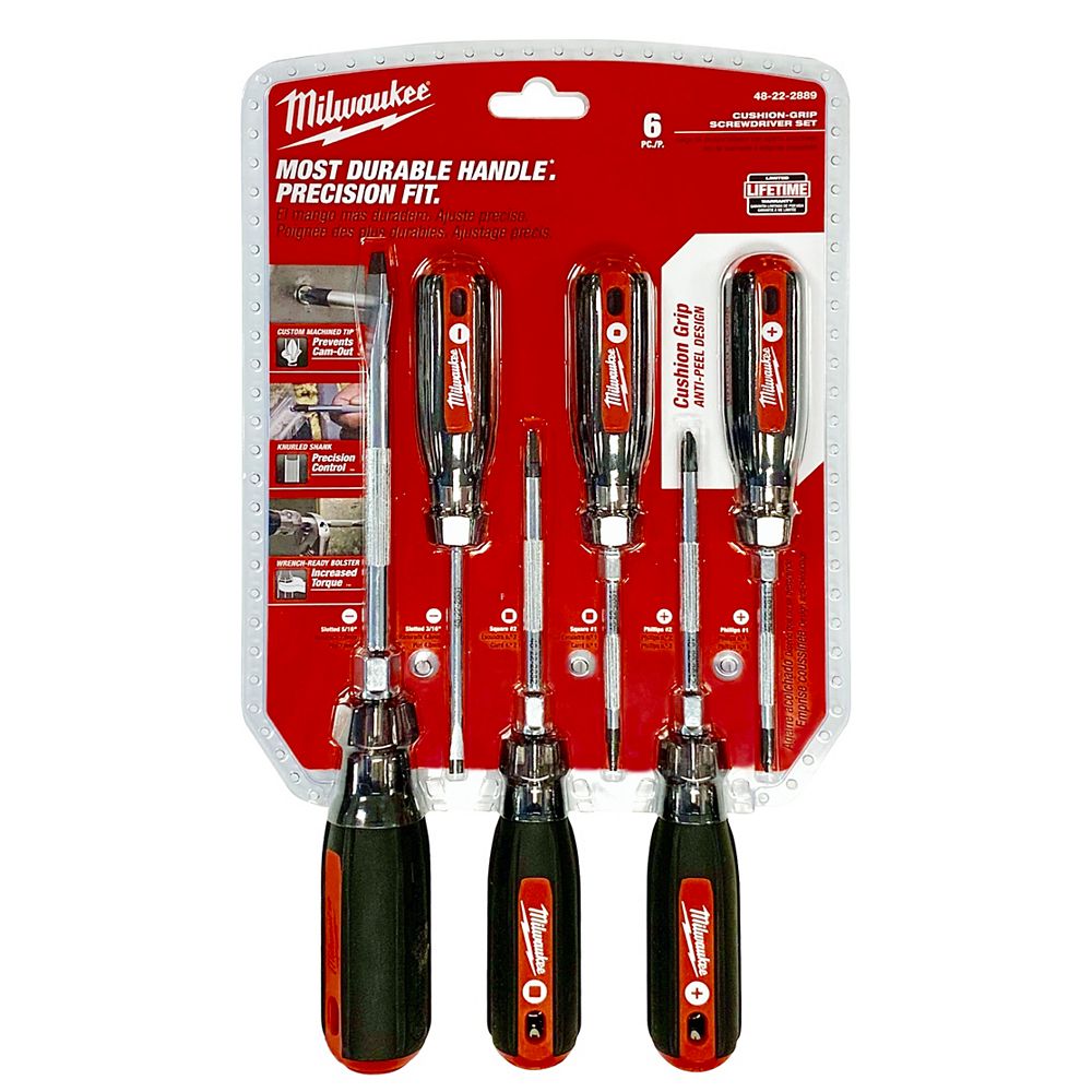 Milwaukee Tool Screwdriver Cushion Grip Set (6Piece) The Home Depot