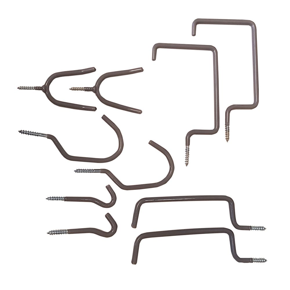 Fuller VinylCoated ScrewIn Storage Hooks (Assorted 10Pack) The