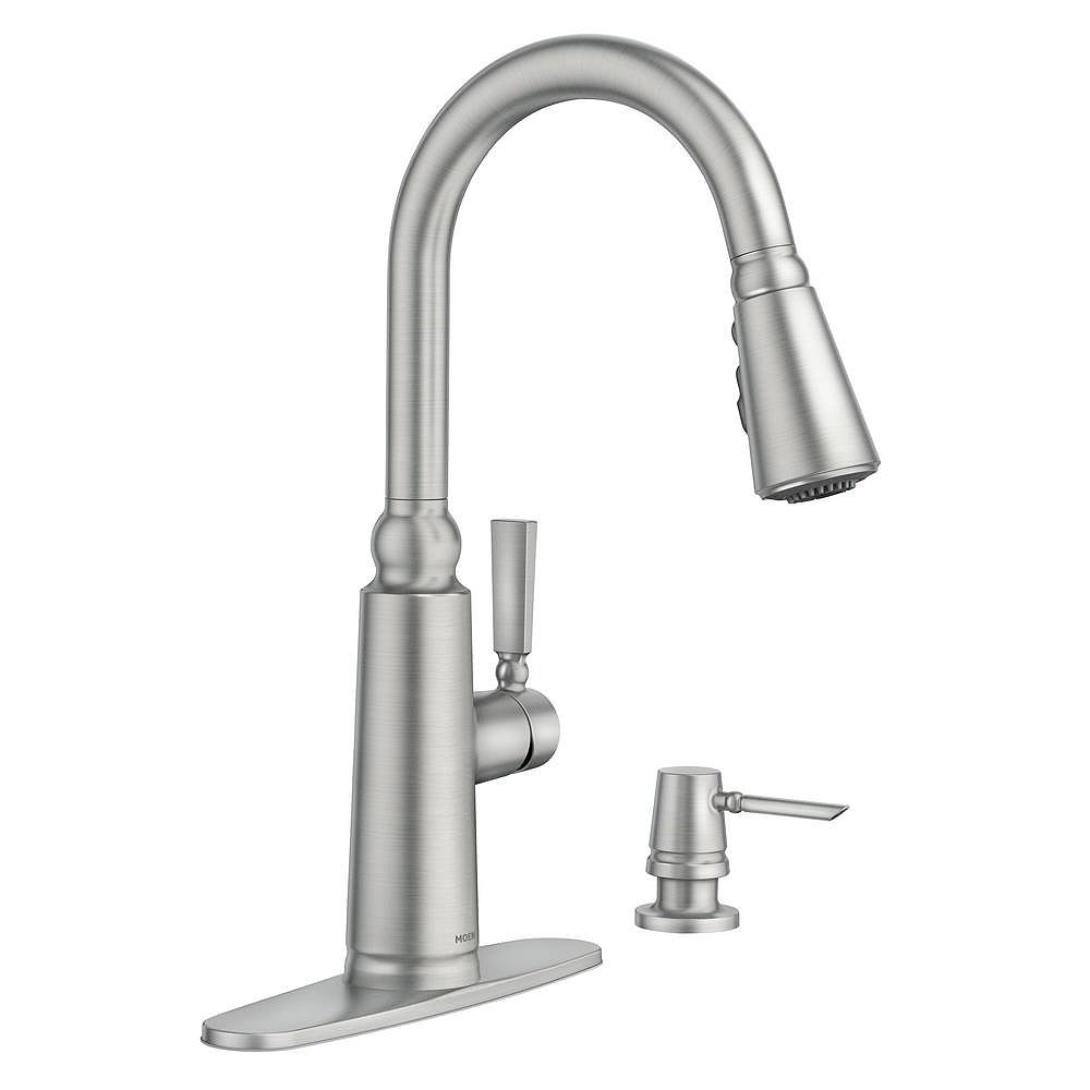 Moen Coretta Single Handle Pull Down Sprayer Kitchen Faucet With Reflex And Power Boost In The Home Depot Canada