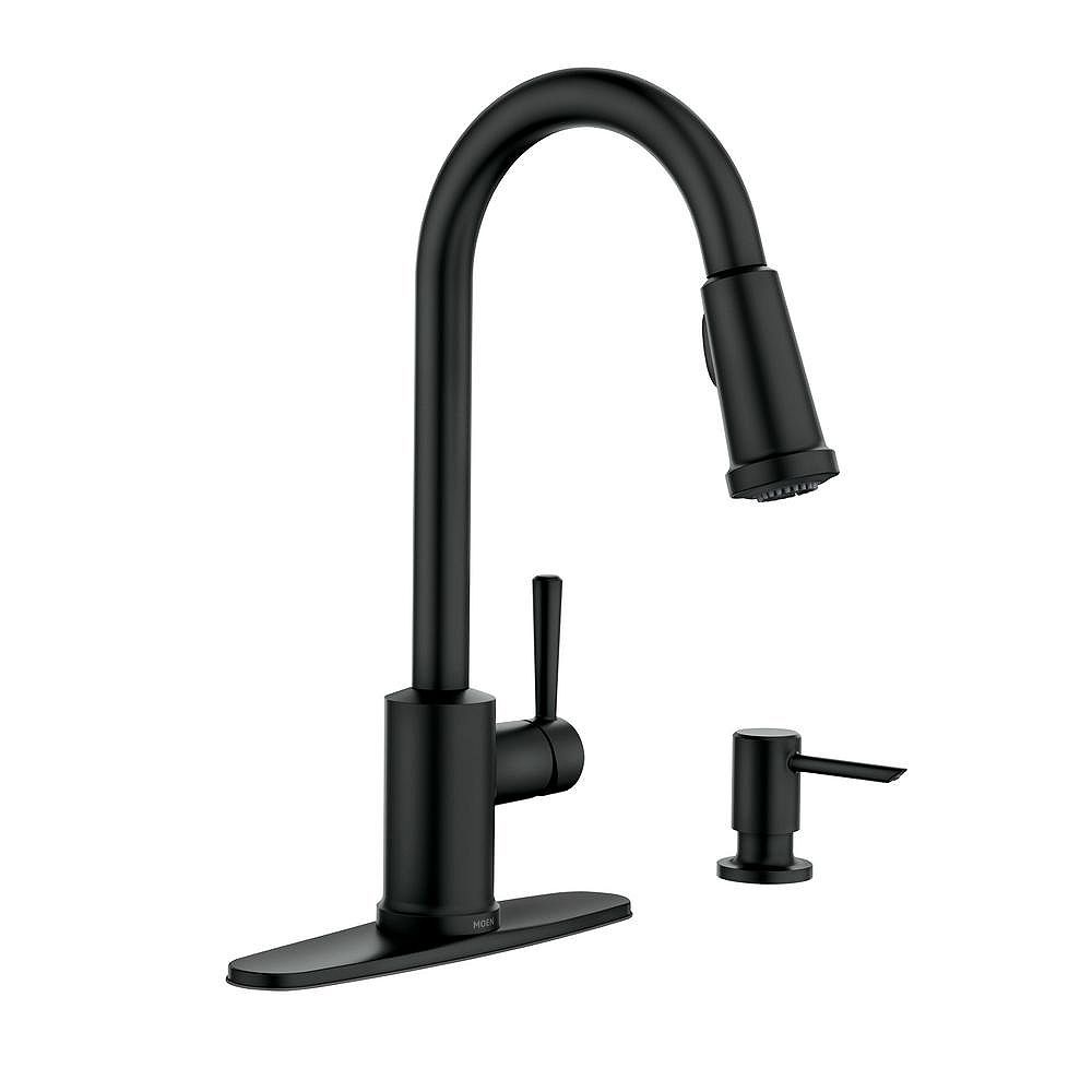 Moen Indi Single Handle Pull Down Sprayer Kitchen Faucet With Reflex And Power Clean In Ma The Home Depot Canada