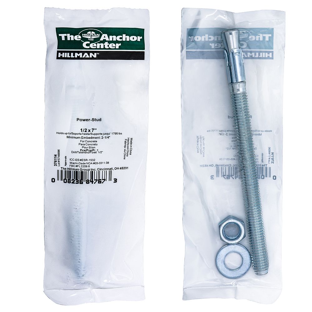 Hillman 1/2inch x 7inch PowerStud+ SD1 Anchor in Zinc 1 Pack The